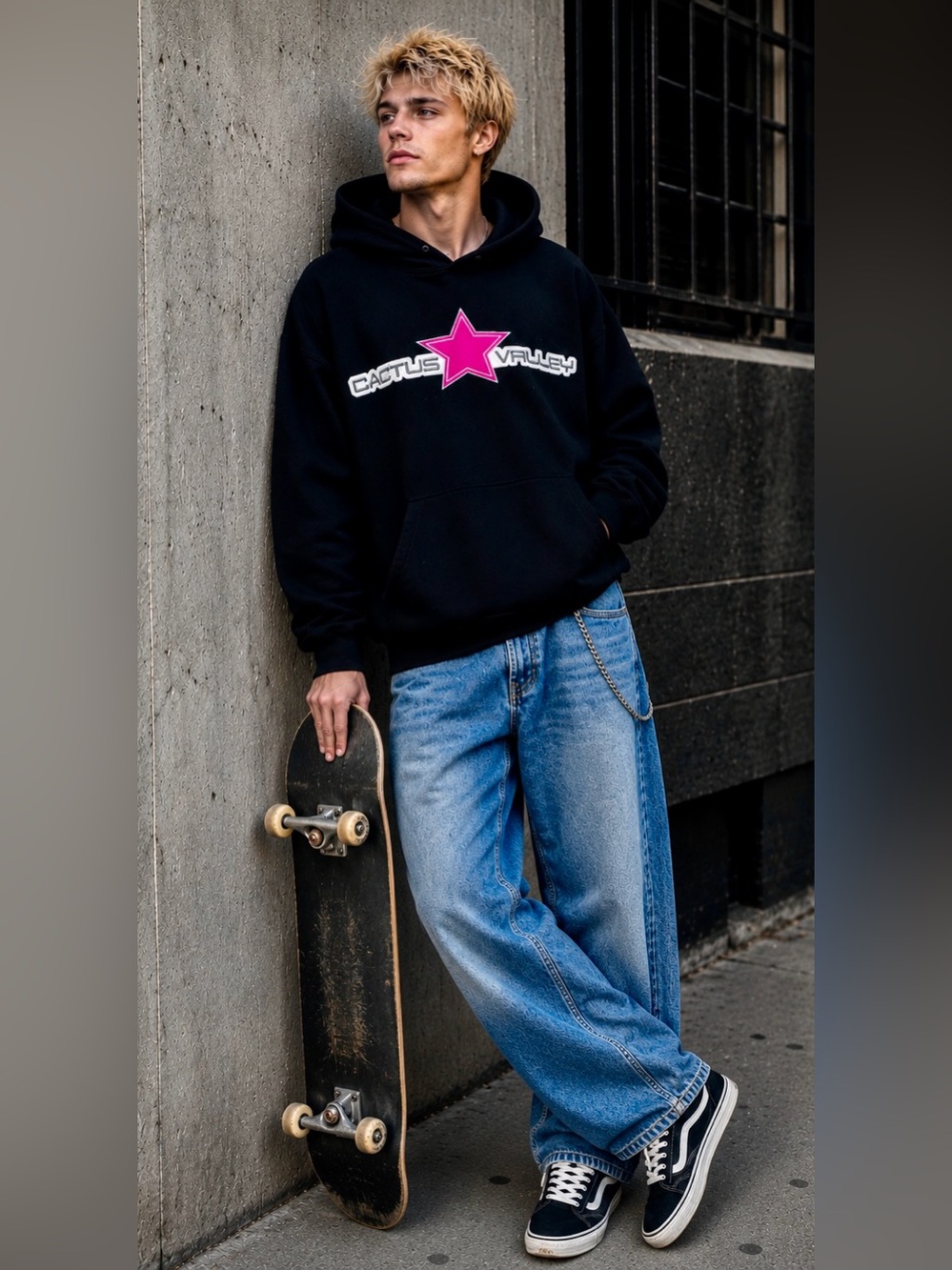 AZVA Studios “Cactus Valley” Oversized Hoodie – Size Large